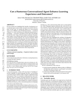 Can a Humorous Conversational Agent Enhance Learning Experience and
  Outcomes?
