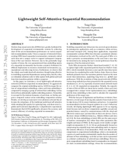 Lightweight Self-Attentive Sequential Recommendation