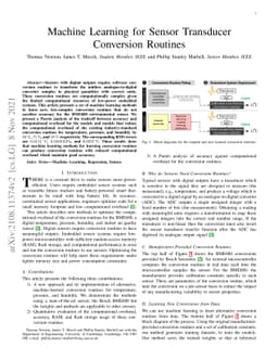 Machine Learning for Sensor Transducer Conversion Routines