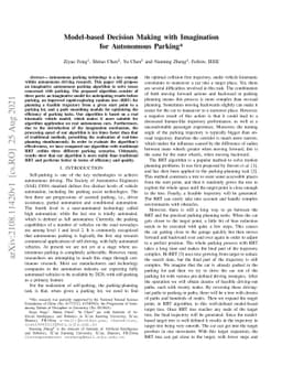 Model-based Decision Making with Imagination for Autonomous Parking