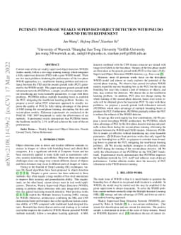 PGTRNet: Two-phase Weakly Supervised Object Detection with Pseudo Ground
  Truth Refinement