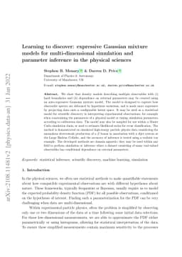 Learning to discover: expressive Gaussian mixture models for
  multi-dimensional simulation and parameter inference in the physical sciences