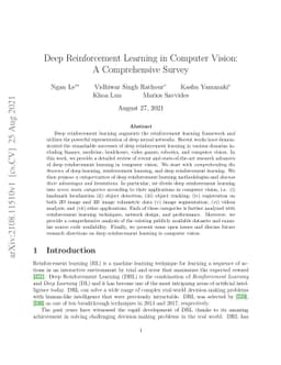 Deep Reinforcement Learning in Computer Vision: A Comprehensive Survey