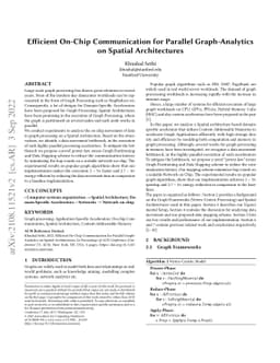 Efficient On-Chip Communication for Parallel Graph-Analytics on Spatial
  Architectures