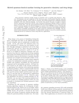 Hybrid quantum-classical machine learning for generative chemistry and
  drug design