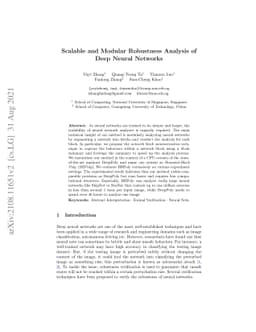 Scalable and Modular Robustness Analysis of Deep Neural Networks