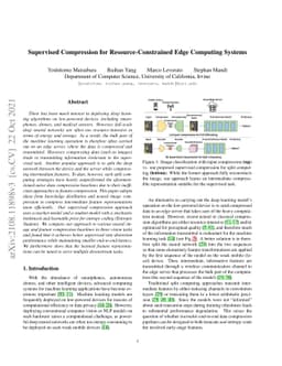 Supervised Compression for Resource-Constrained Edge Computing Systems