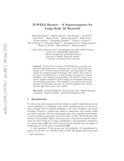 JUWELS Booster -- A Supercomputer for Large-Scale AI Research