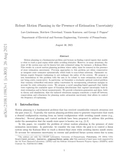 Robust Motion Planning in the Presence of Estimation Uncertainty