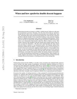 When and how epochwise double descent happens