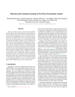 Detection and Continual Learning of Novel Face Presentation Attacks