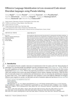 Offensive Language Identification in Low-resourced Code-mixed Dravidian
  languages using Pseudo-labeling