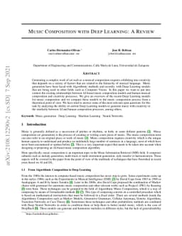 Music Composition with Deep Learning: A Review