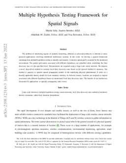 Multiple Hypothesis Testing Framework for Spatial Signals