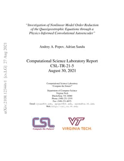 Investigation of Nonlinear Model Order Reduction of the Quasigeostrophic
  Equations through a Physics-Informed Convolutional Autoencoder