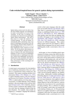 Code-switched inspired losses for generic spoken dialog representations