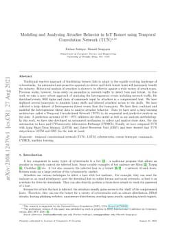 Modeling and Analyzing Attacker Behavior in IoT Botnet using Temporal
  Convolution Network (TCN)