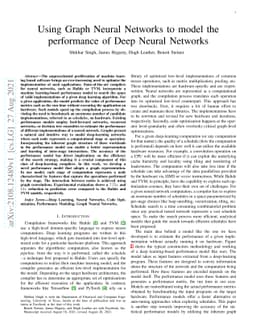 Using Graph Neural Networks to model the performance of Deep Neural
  Networks