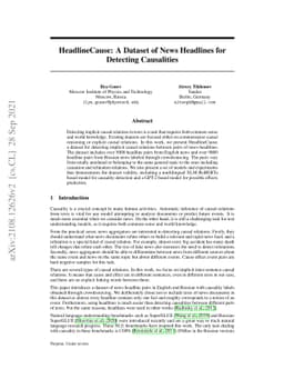 HeadlineCause: A Dataset of News Headlines for Detecting Causalities