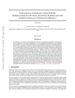 Variational Inference with NoFAS: Normalizing Flow with Adaptive
  Surrogate for Computationally Expensive Models