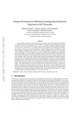 Feature Extraction for Machine Learning-based Intrusion Detection in IoT
  Networks