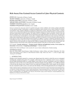 Risk-Aware Fine-Grained Access Control in Cyber-Physical Contexts