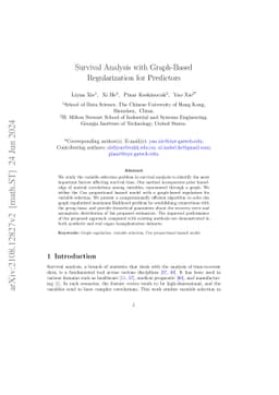 Survival Analysis with Graph-Based Regularization for Predictors