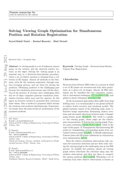 Solving Viewing Graph Optimization for Simultaneous Position and
  Rotation Registration