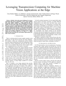 Leveraging Transprecision Computing for Machine Vision Applications at
  the Edge