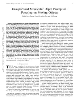 Unsupervised Monocular Depth Perception: Focusing on Moving Objects