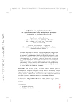 Individual and population approaches for calibrating division rates in
  population dynamics: Application to the bacterial cell cycle