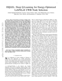 DQLEL: Deep Q-Learning for Energy-Optimized LoS/NLoS UWB Node Selection
