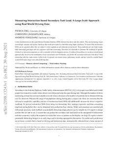 Measuring Interaction-based Secondary Task Load: A Large-Scale Approach
  using Real-World Driving Data