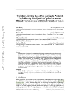 Transfer Learning Based Co-surrogate Assisted Evolutionary Bi-objective
  Optimization for Objectives with Non-uniform Evaluation Times