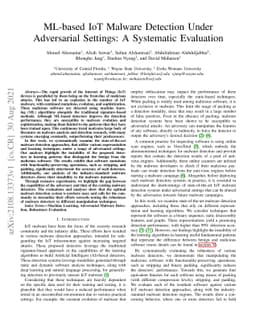ML-based IoT Malware Detection Under Adversarial Settings: A Systematic
  Evaluation