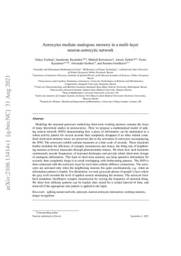 Astrocytes mediate analogous memory in a multi-layer neuron-astrocytic
  network