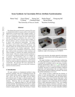 Scene Synthesis via Uncertainty-Driven Attribute Synchronization