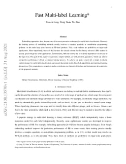 Fast Multi-label Learning