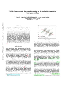 DoGR: Disaggregated Gaussian Regression for Reproducible Analysis of
  Heterogeneous Data