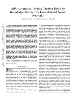 AIP: Adversarial Iterative Pruning Based on Knowledge Transfer for
  Convolutional Neural Networks