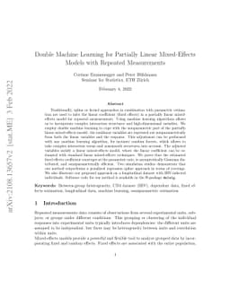 Double Machine Learning for Partially Linear Mixed-Effects Models with
  Repeated Measurements
