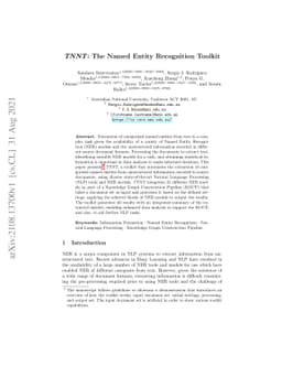 TNNT: The Named Entity Recognition Toolkit