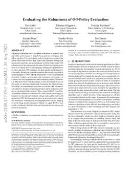 Evaluating the Robustness of Off-Policy Evaluation