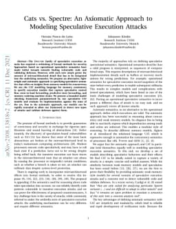 Cats vs. Spectre: An Axiomatic Approach to Modeling Speculative
  Execution Attacks
