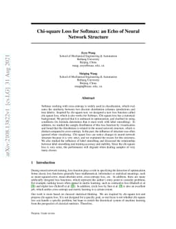 Chi-square Loss for Softmax: an Echo of Neural Network Structure