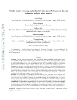 Fiducial marker recovery and detection from severely truncated data in
  navigation assisted spine surgery