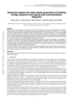 Automatic digital twin data model generation of building energy systems
  from piping and instrumentation diagrams