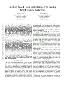 Position-based Hash Embeddings For Scaling Graph Neural Networks