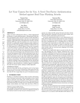 Let Your Camera See for You: A Novel Two-Factor Authentication Method
  against Real-Time Phishing Attacks