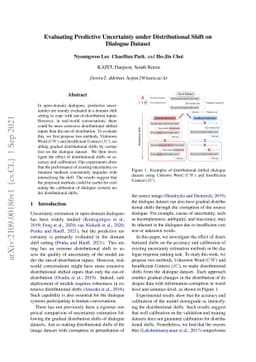 Evaluating Predictive Uncertainty under Distributional Shift on Dialogue
  Dataset
